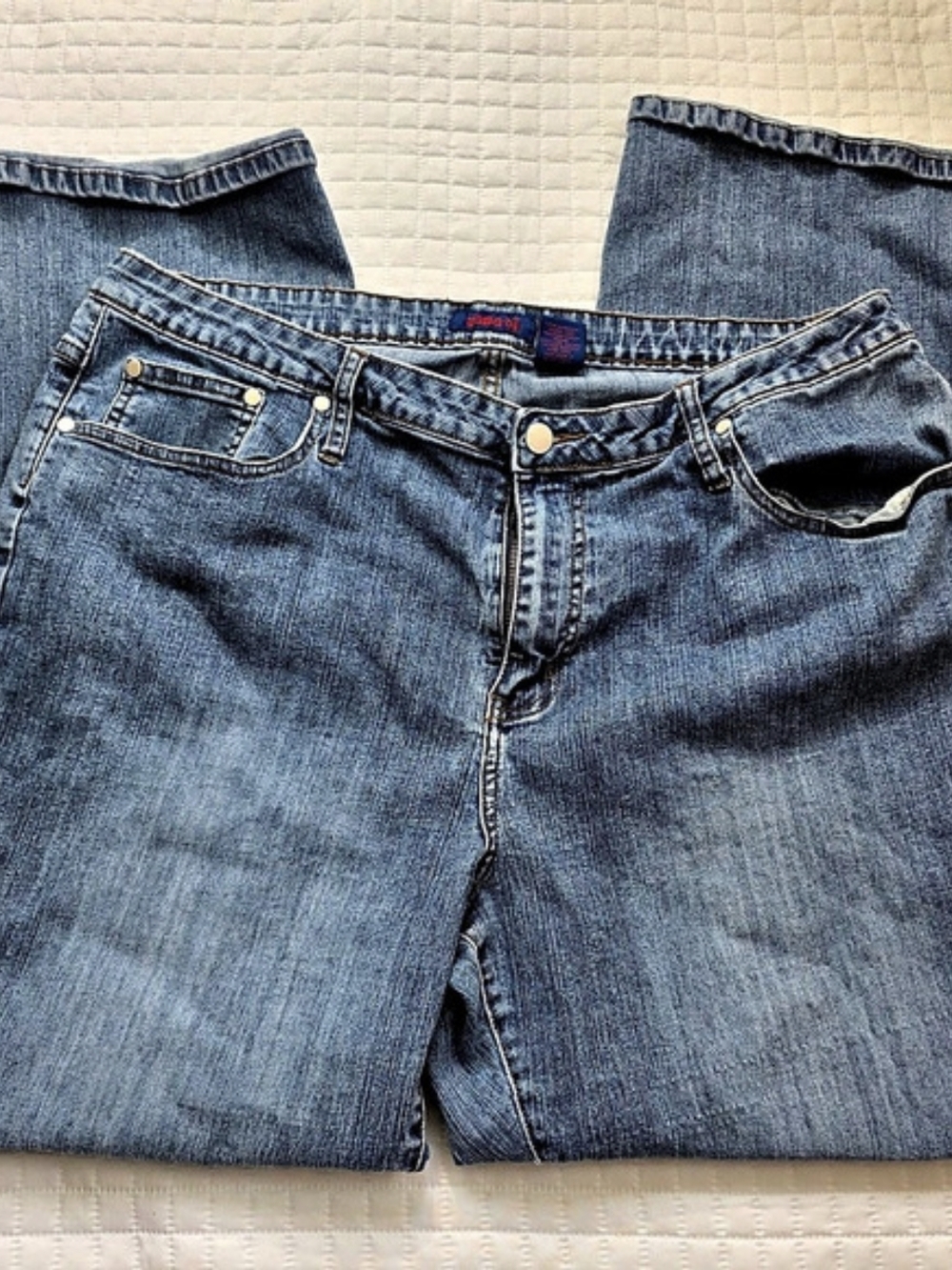 Zana Di Women's Boot Cut Jeans Blue Waist 22